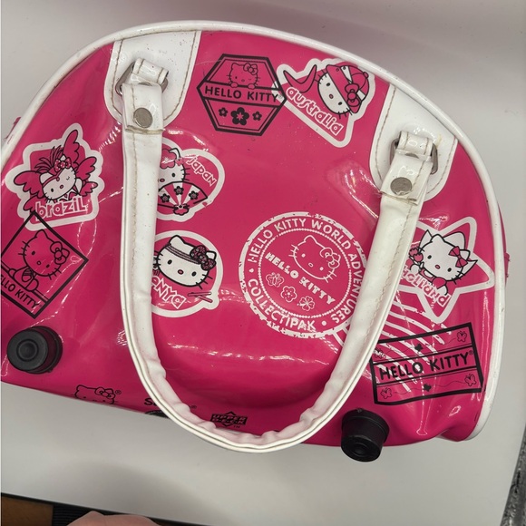 2010 Hello Kitty Kids Purse Pink Travel Stamp Design Sanrio Upper Deck - Picture 6 of 6